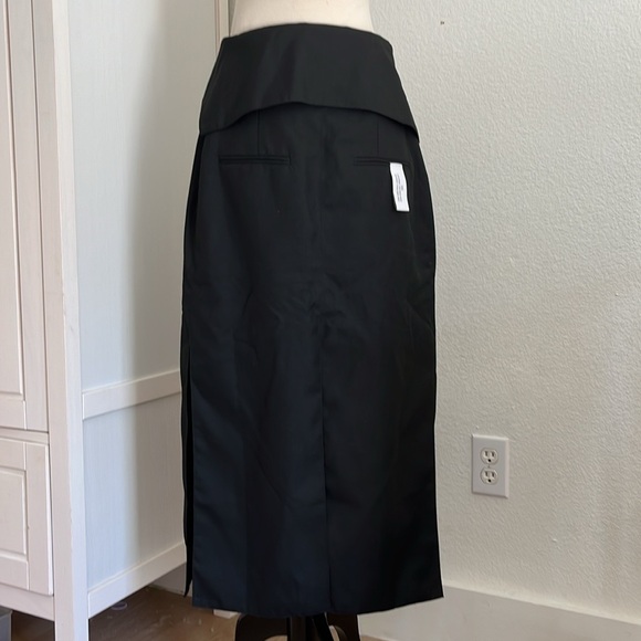 Like-new ROKH Black Flap Midi Skirt - Picture 8 of 12